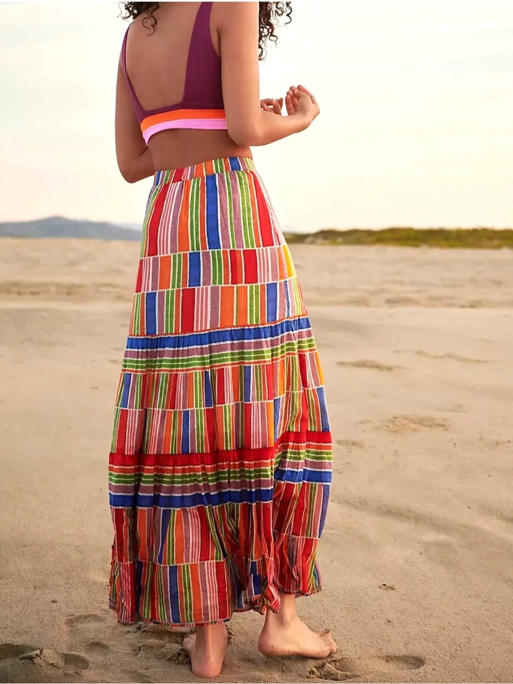 Farm Rio Alena Stripes Maxi Skirt NWT Large - Picture 2 of 5